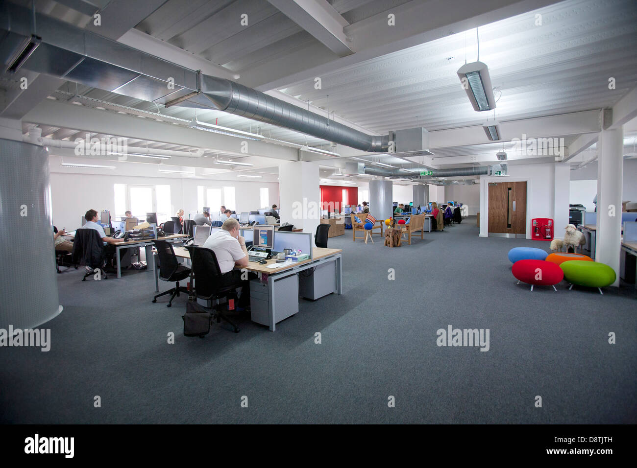 A vibrant modern open plan office space in Swansea, South Wales Stock Photo Alamy
