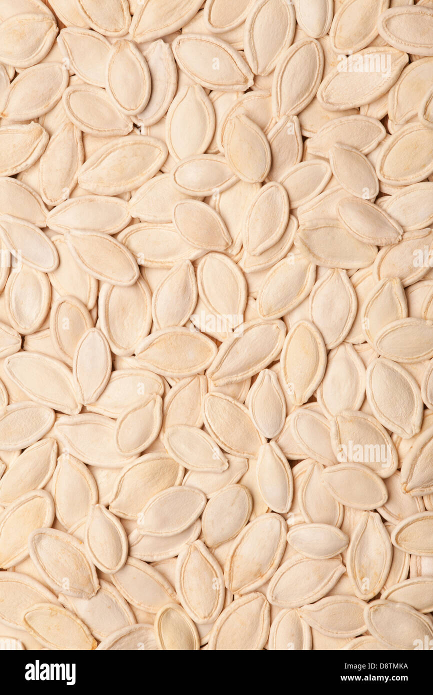pumpkin seeds background or organic texture Stock Photo