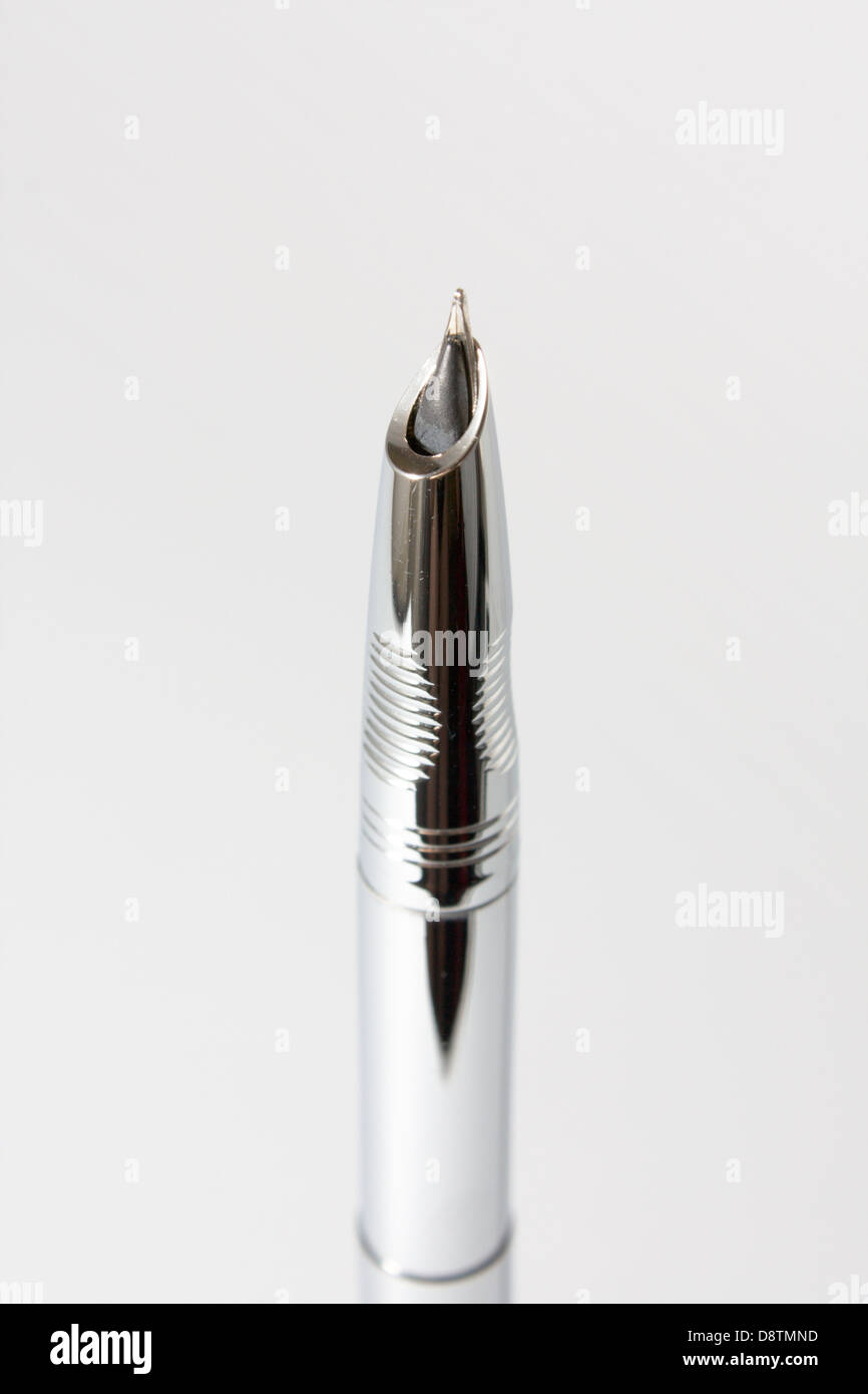 part of a metall fountain pen nib Stock Photo Alamy