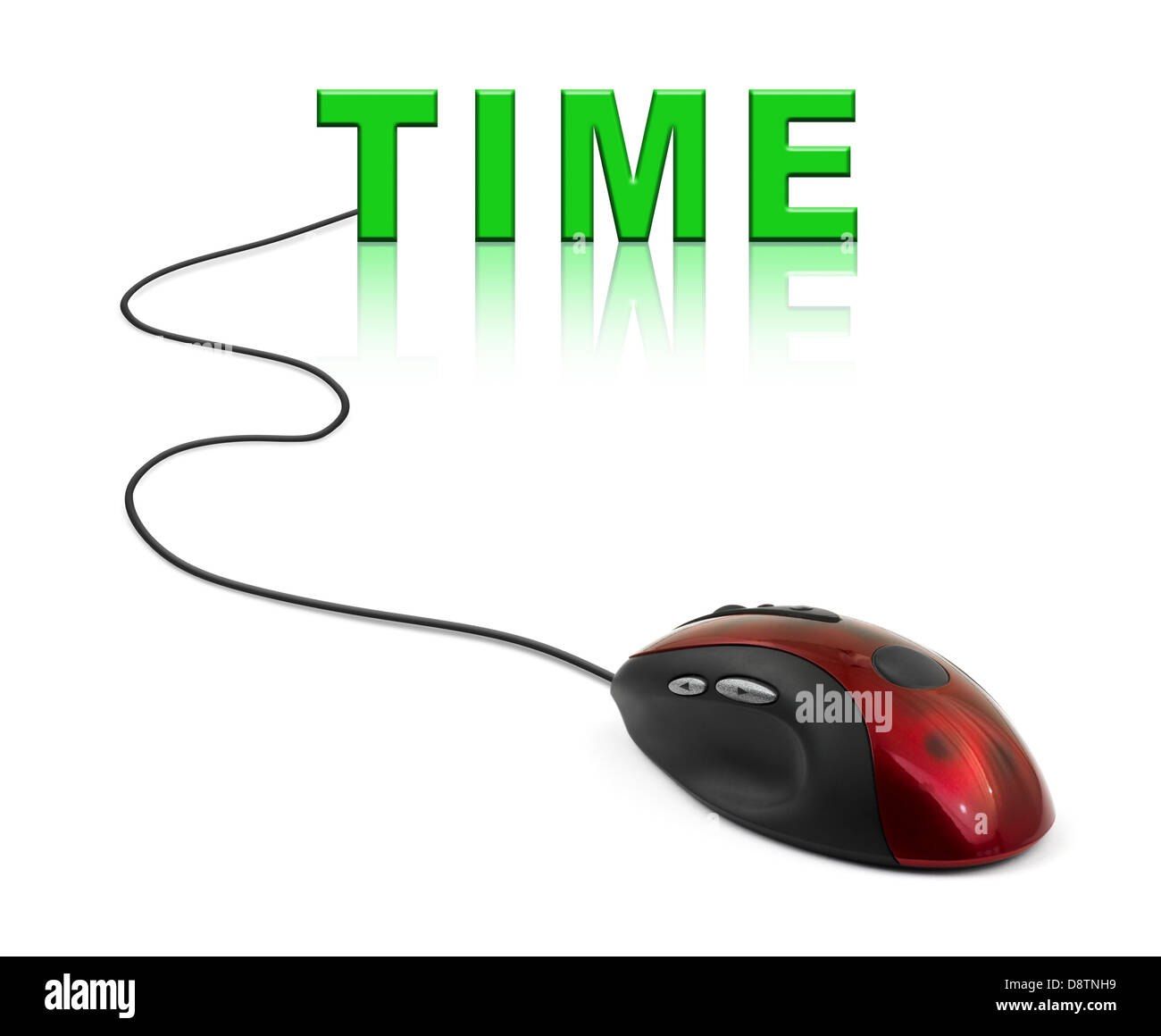Computer mouse and word Time Stock Photo - Alamy