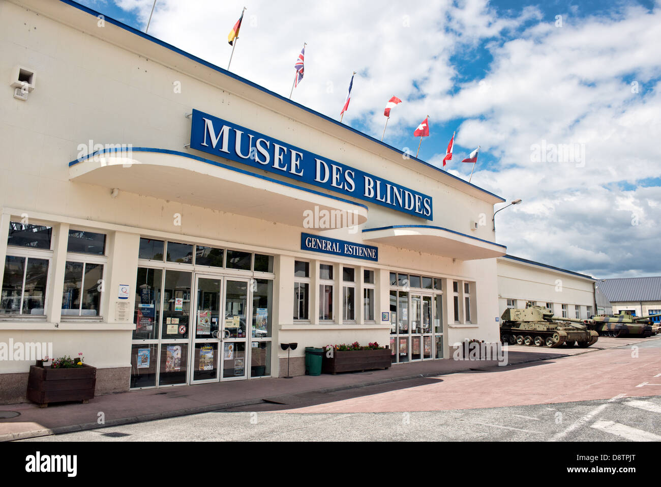 The Front of famous tank museum, The Musée des Blindés ( Musée Général Estienne), Saumur, France Stock Photo