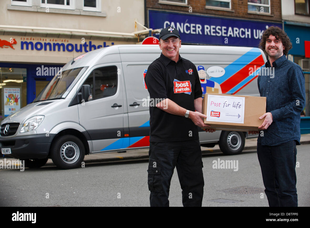 Press shot for the launch of I-Post parcels, Stock Photo