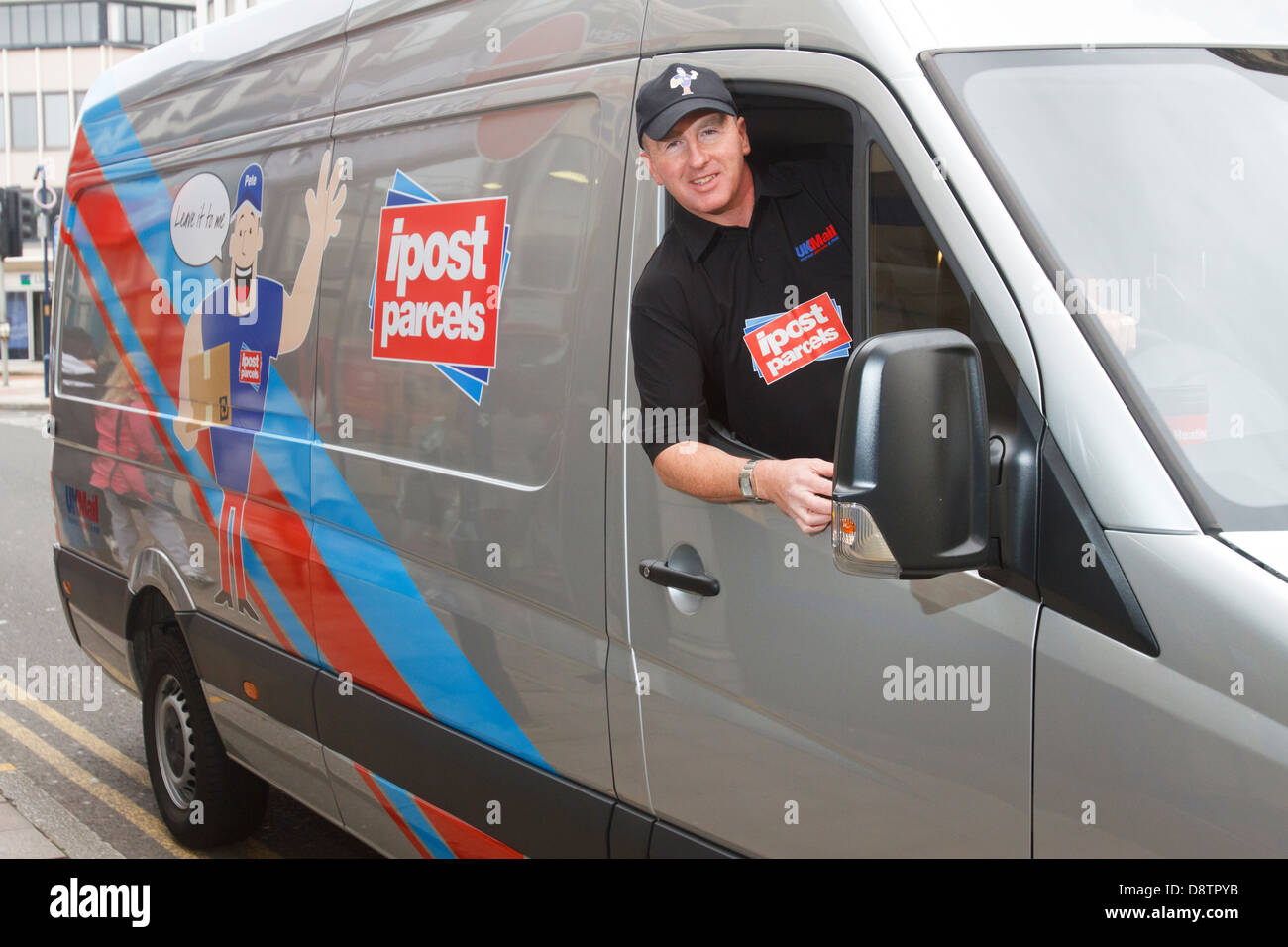 Press shot for the launch of I-Post parcels, Stock Photo