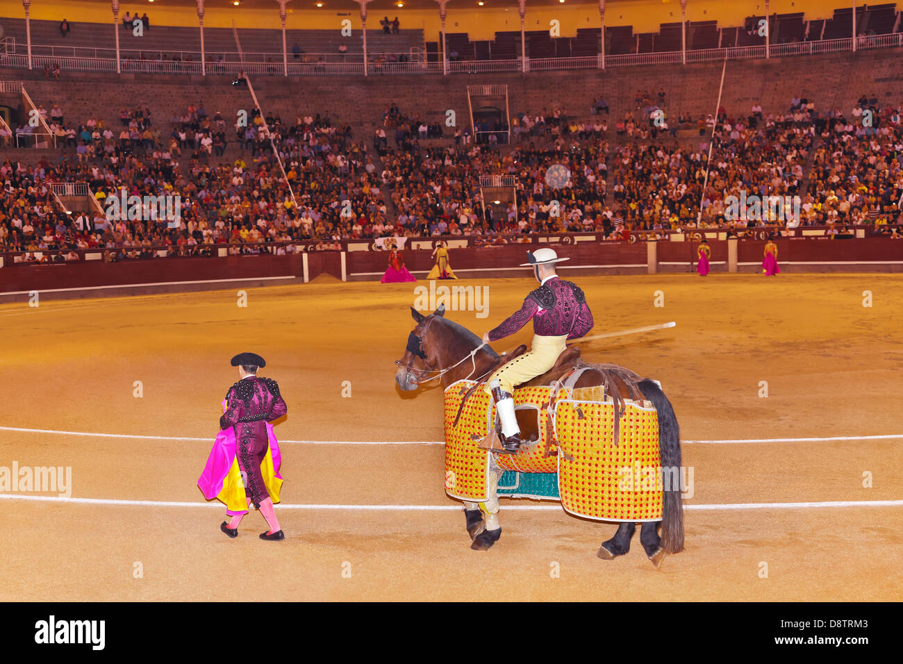 Matadors in bullfighting arena at Madrid Stock Photo