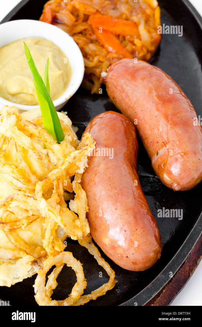 two grilled frankfurters Stock Photo