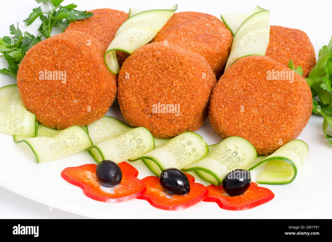 some chops in breading - prepared food Stock Photo