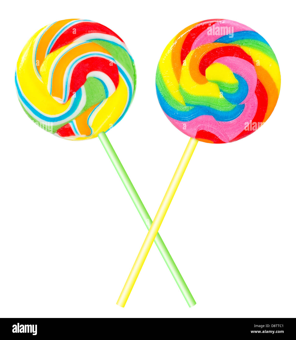 two colourful lollipops Stock Photo