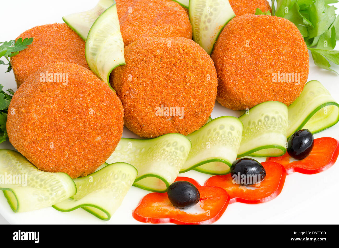 chops in breading - prepared food Stock Photo