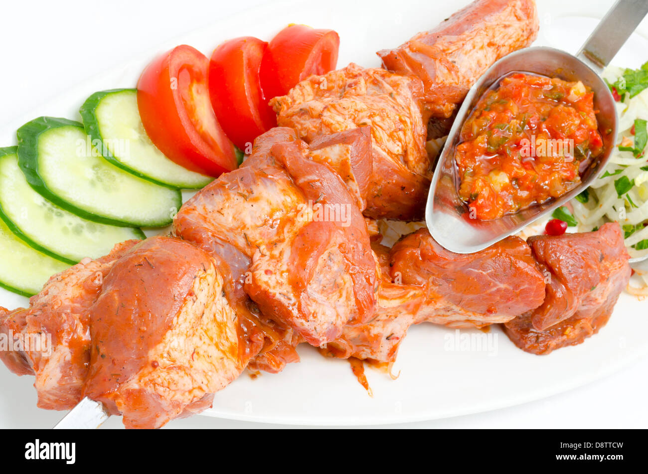 shish kebab, prepared food Stock Photo