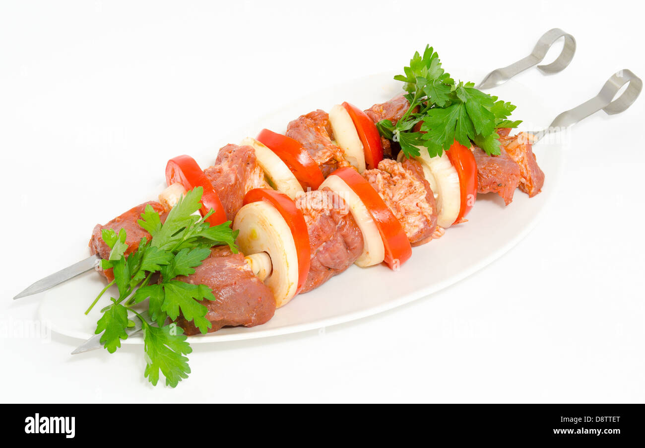prepared food for shish kebab Stock Photo