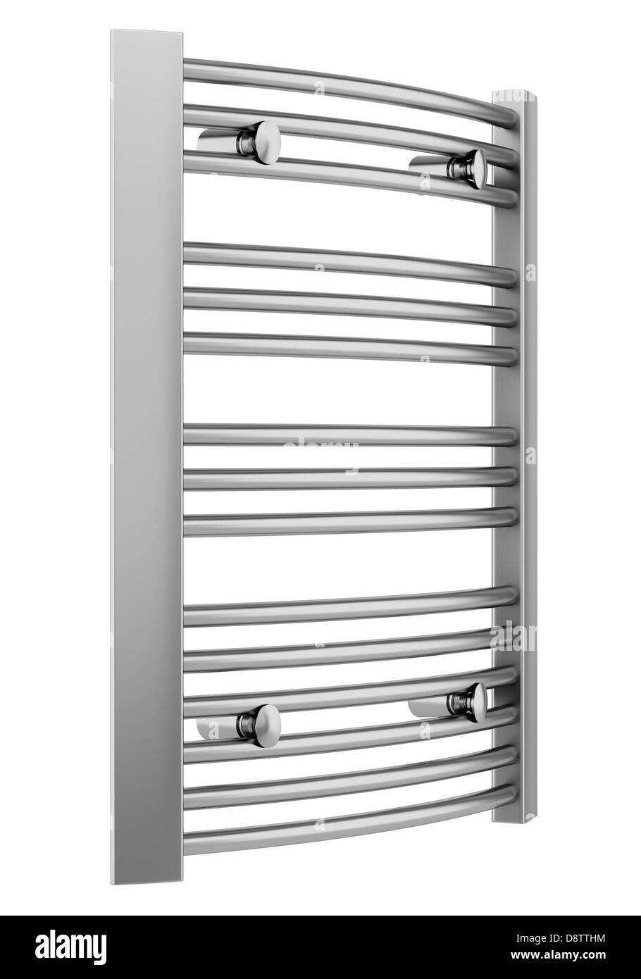 bathroom chrome towel rail isolated on white Stock Photo Alamy