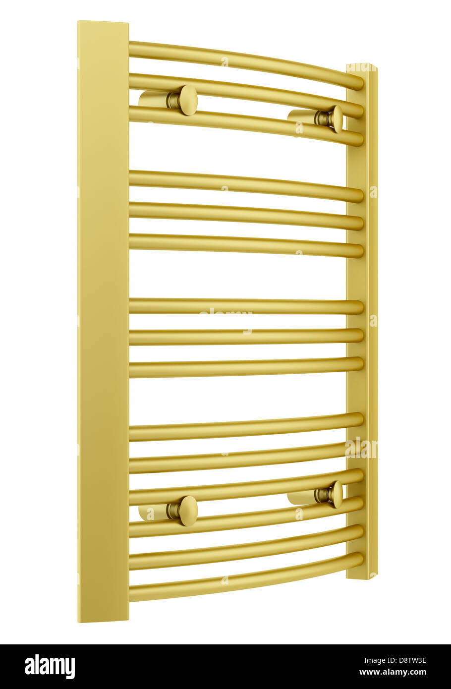 golden bathroom towel rail isolated on white Stock Photo Alamy