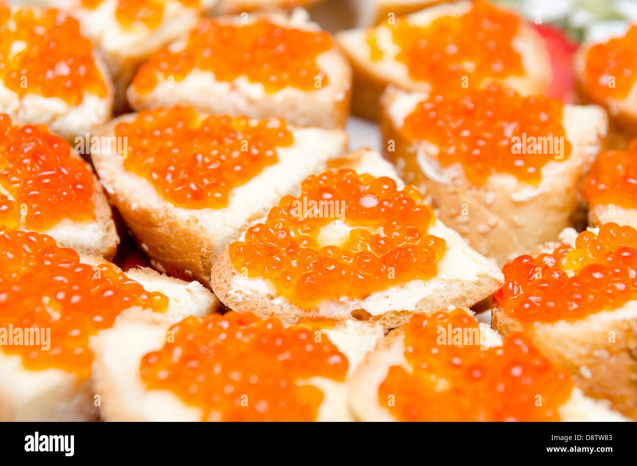 sandwiches with caviar Stock Photo