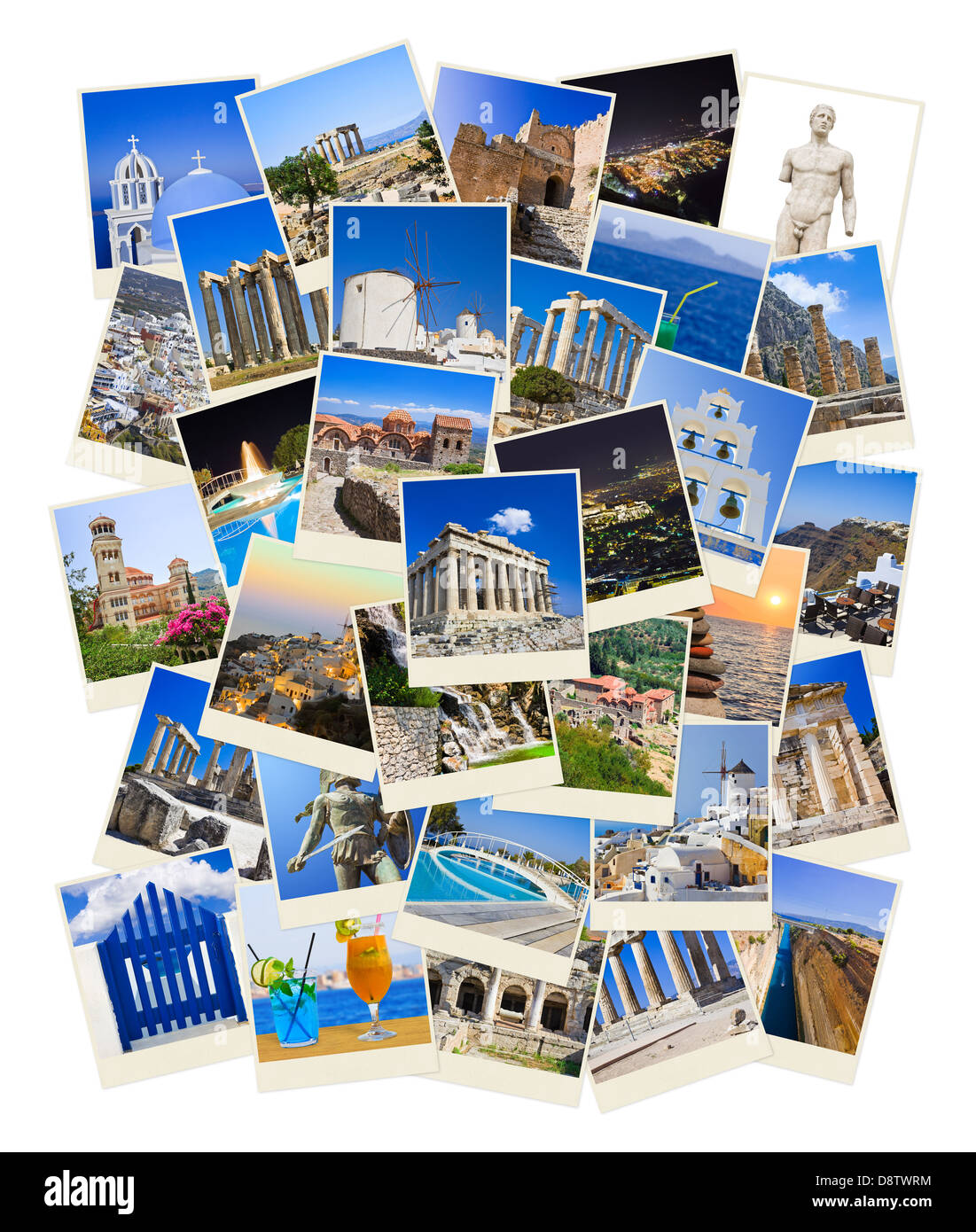 Stack of Greece travel photos Stock Photo