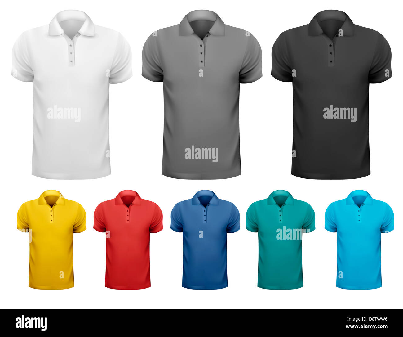 Black and white and color men t shirts. Design template. Vector Stock Photo Alamy