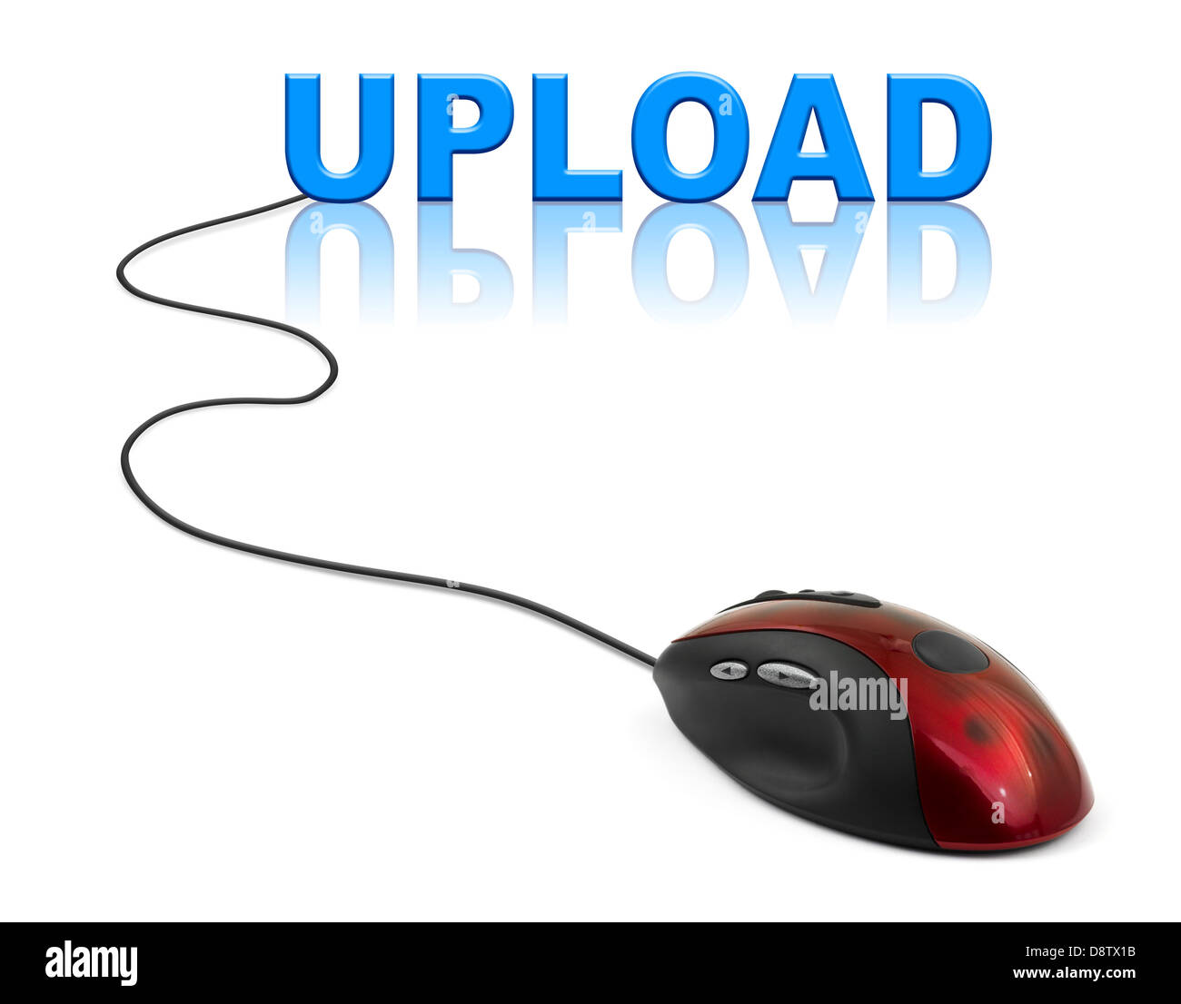 Computer mouse and word Upload Stock Photo Alamy