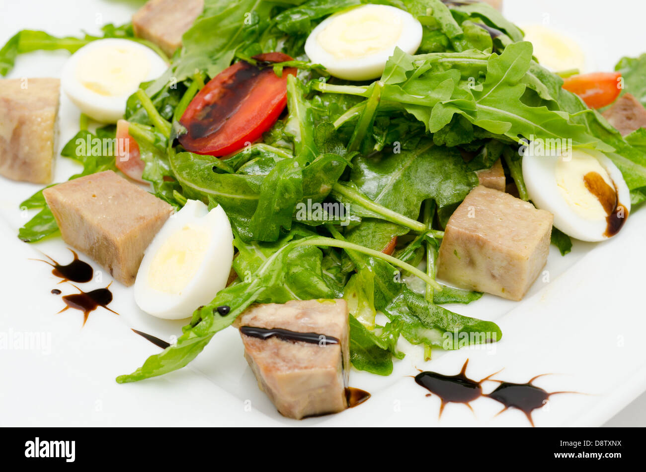 eggs and pork salad Stock Photo