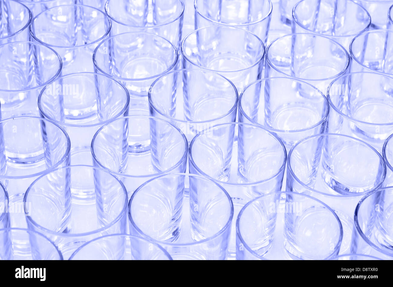 empty glasses on buffet Stock Photo