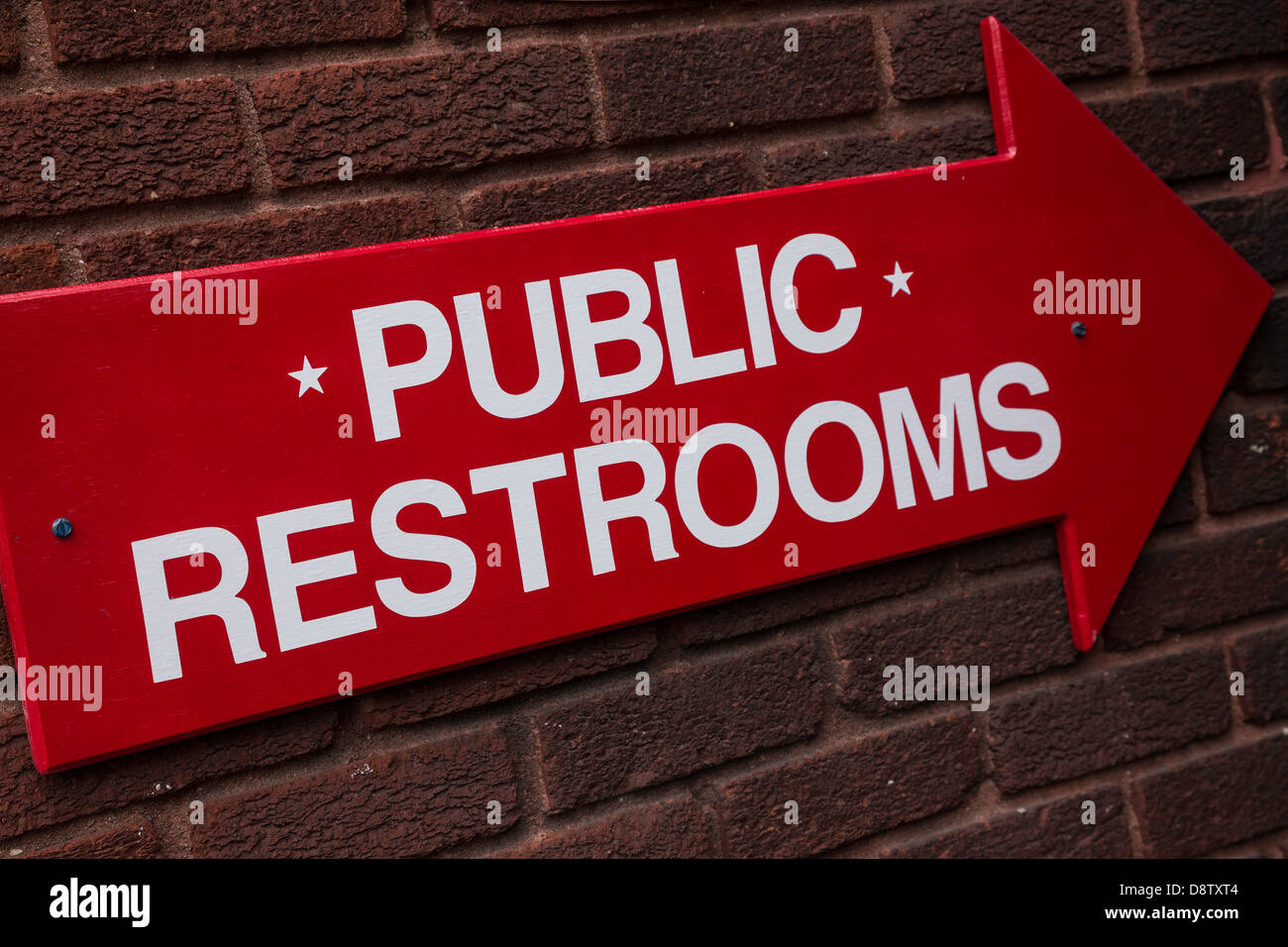 Public Restrooms Arrow Sign, USA Stock Photo Alamy