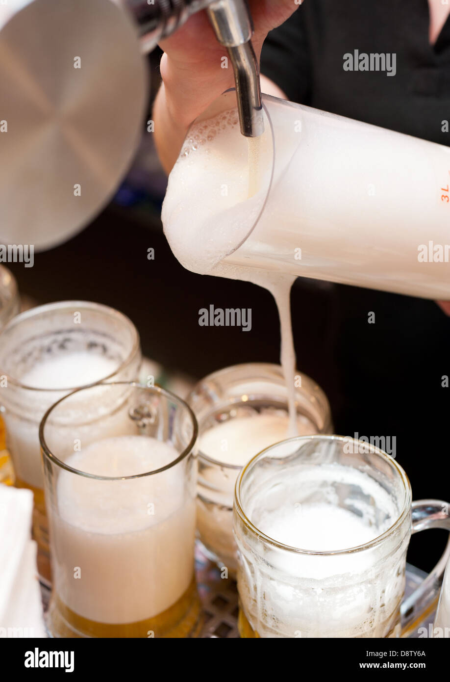 beer pouring Stock Photo