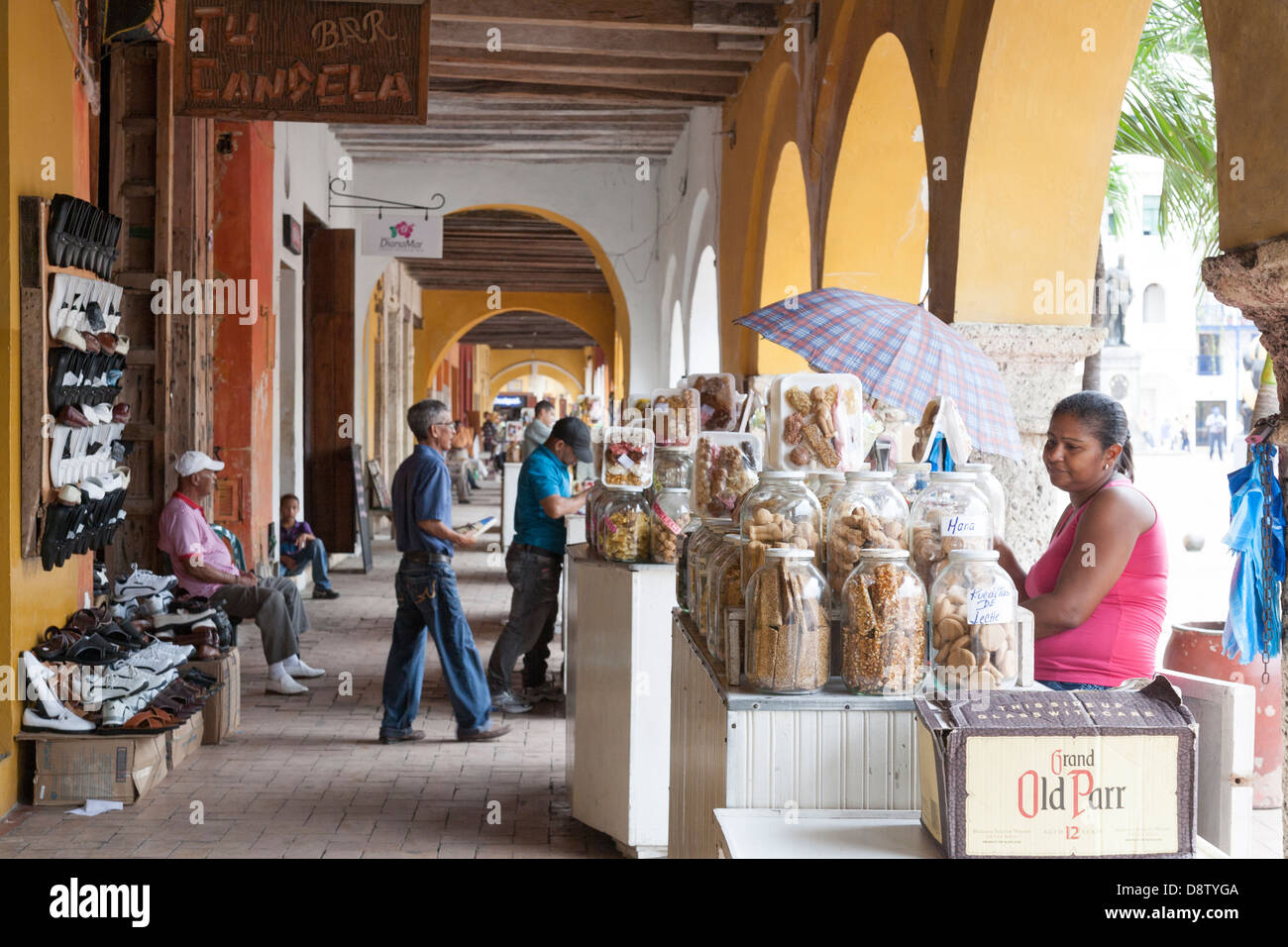 Portal de los Dulces, Sweets, Plaza de los Coches, Cartagena, Colombia Stock Photo