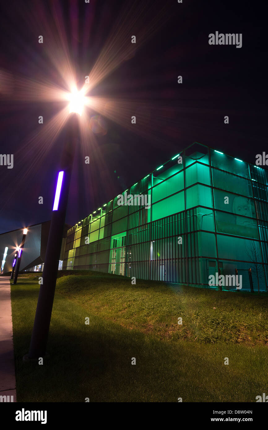 Science Centre, LED lights, Calgary, Alberta, Canada, night, Abstract