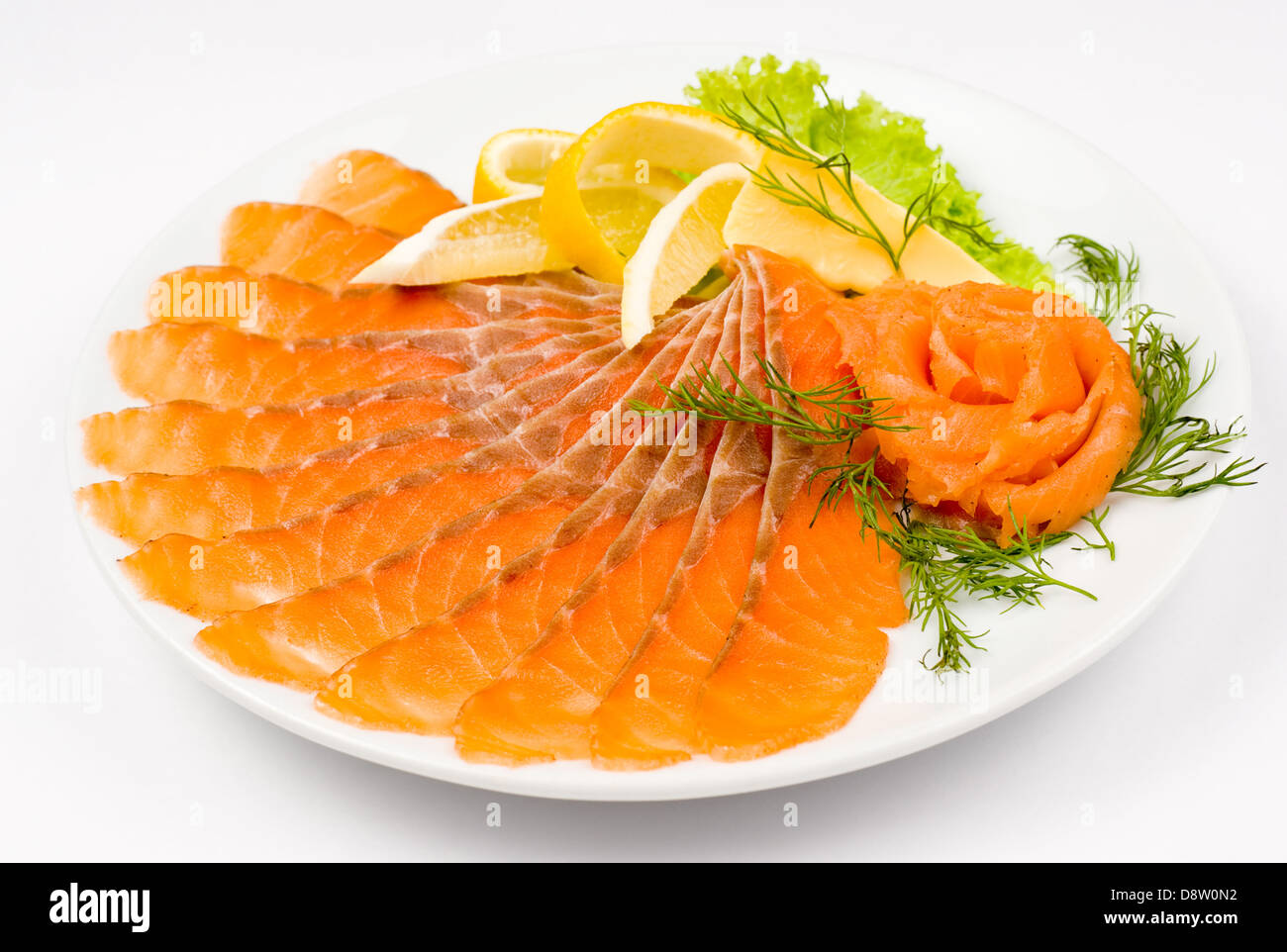 sliced smoked salmon Stock Photo - Alamy