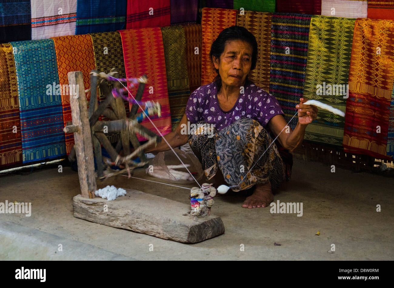 Spinning the thread Stock Photo Alamy