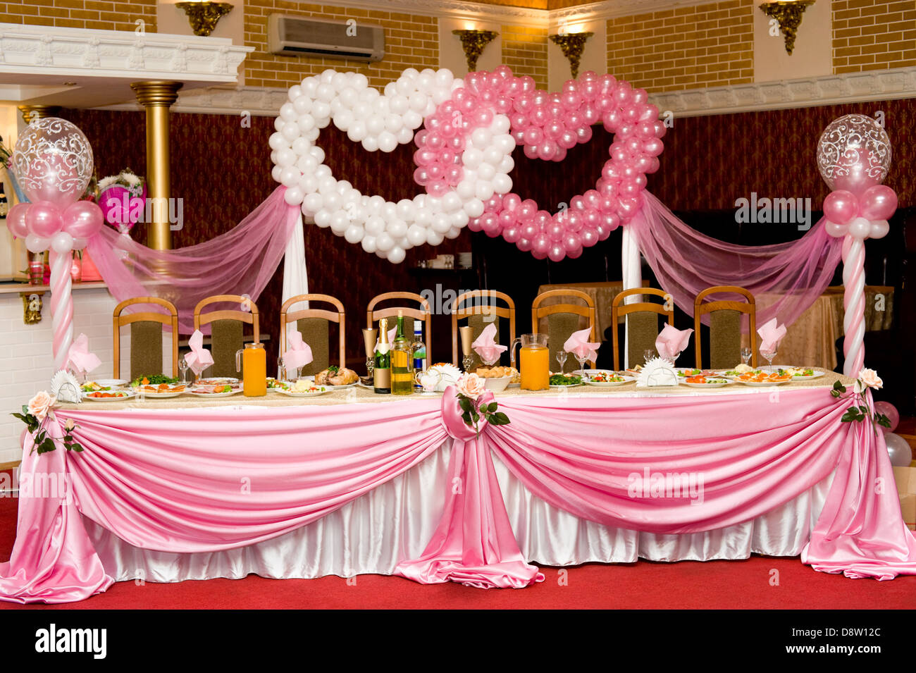 wedding banquet table Stock Photo