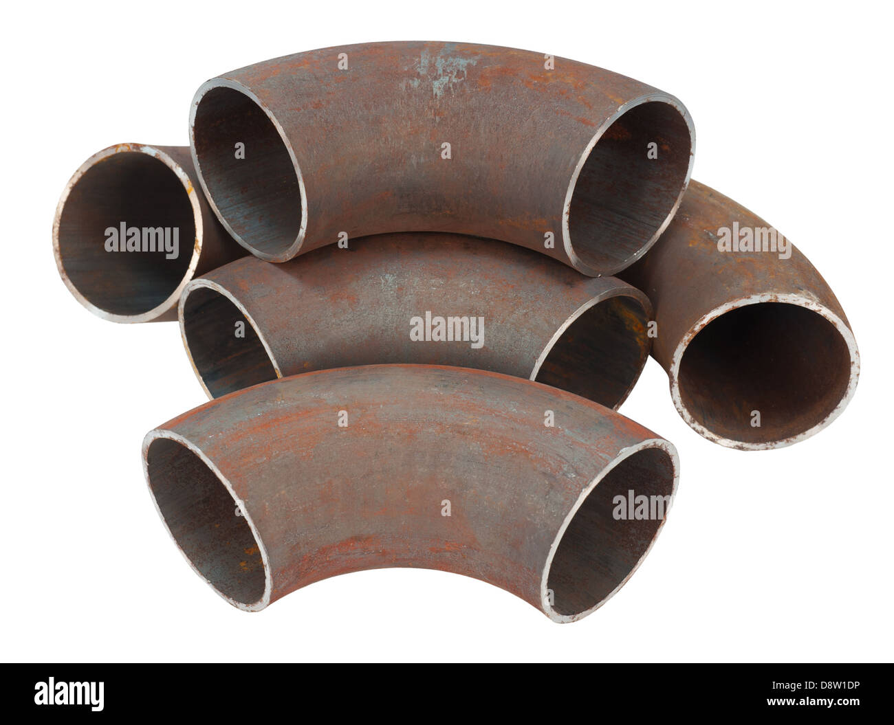 steel pipe bends Stock Photo