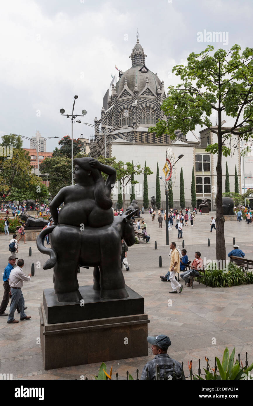 Plaza Botero, Palacio de la Cultura Rafael Uribe, Medellin, Colombia Stock Photo