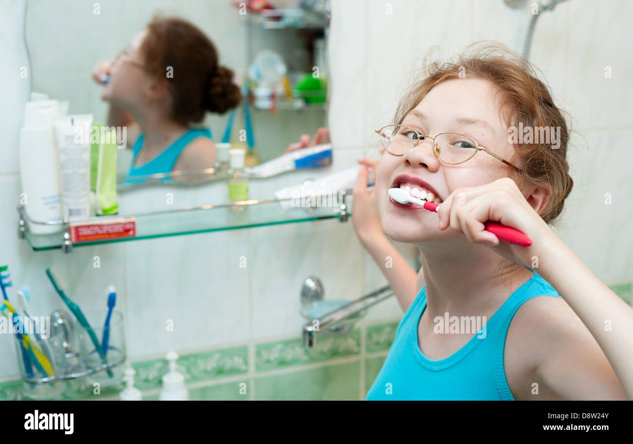 teeth brushing Stock Photo
