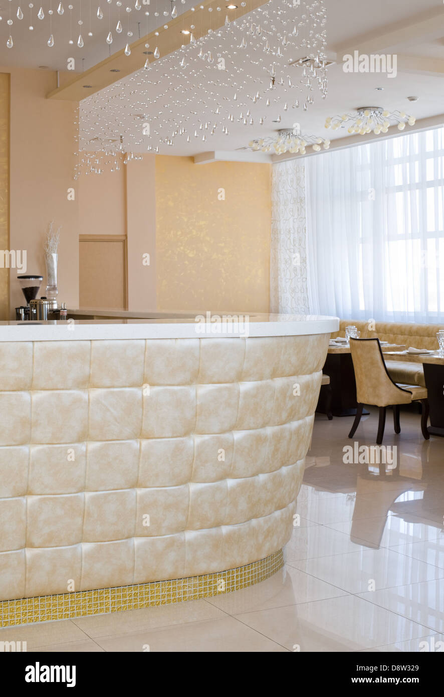 bar with crystal curtain in restaurant Stock Photo
