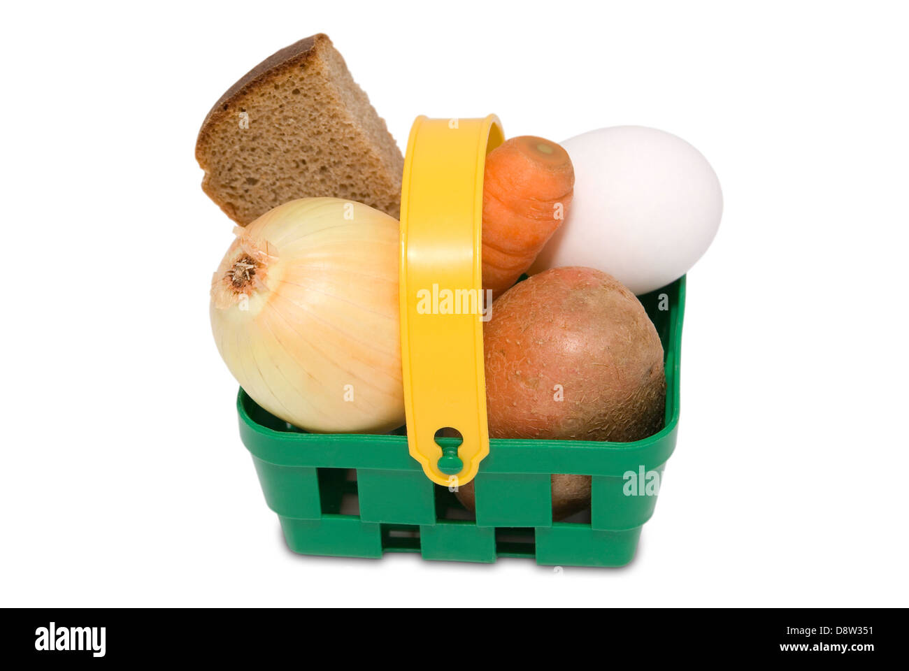 green basket with food Stock Photo
