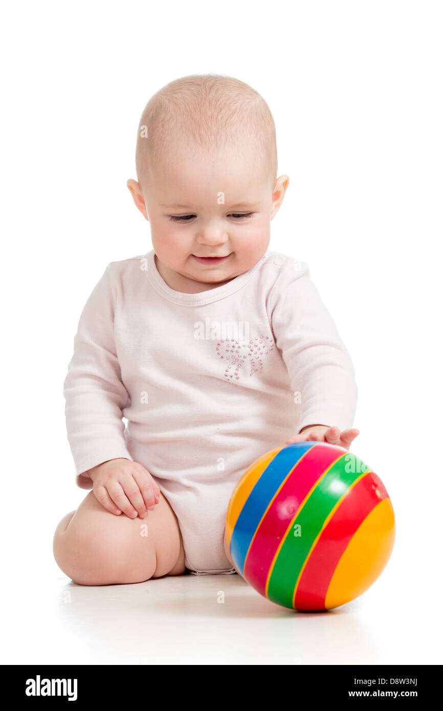 baby girl playing ball Stock Photo