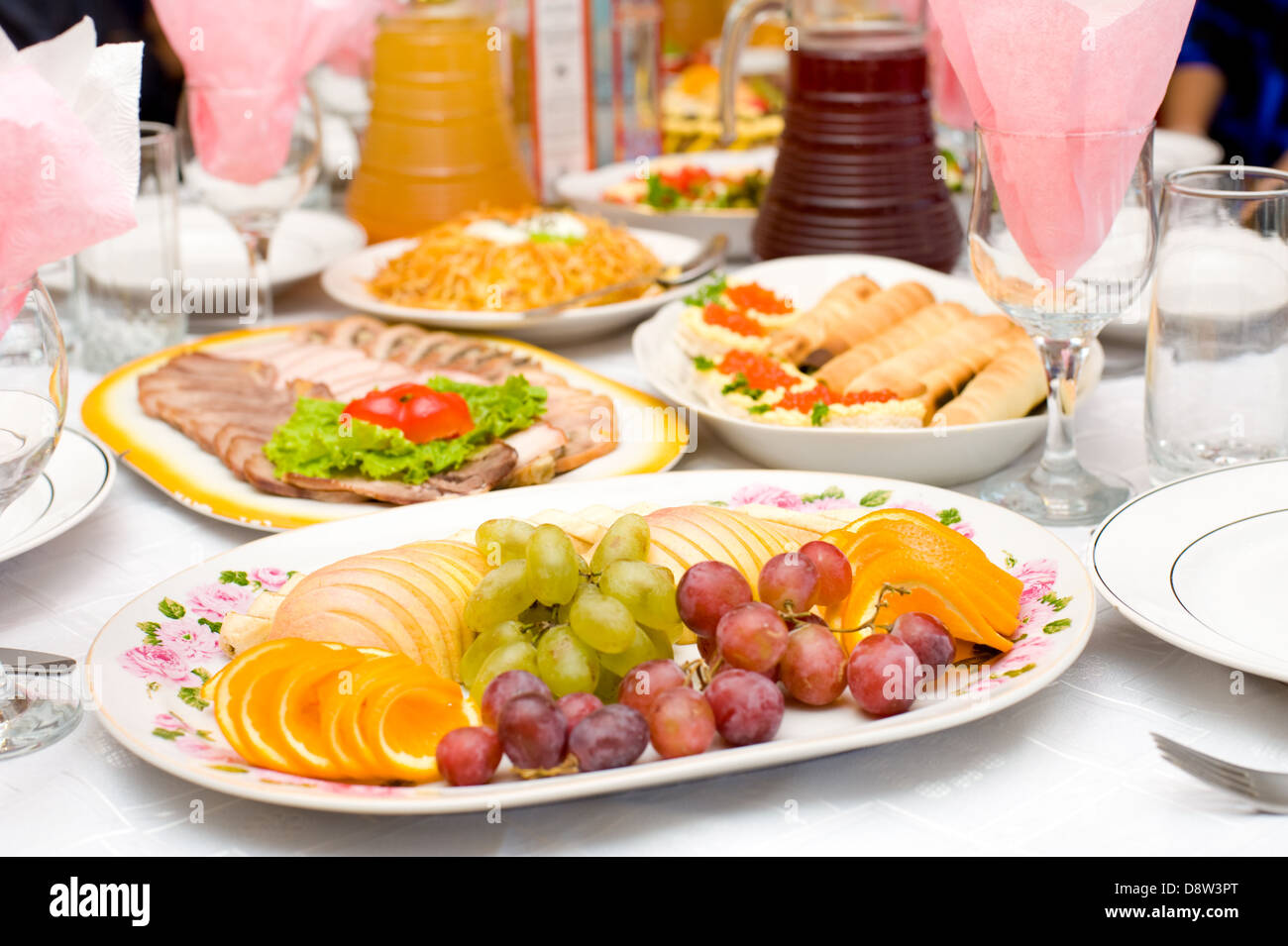 banquet table Stock Photo