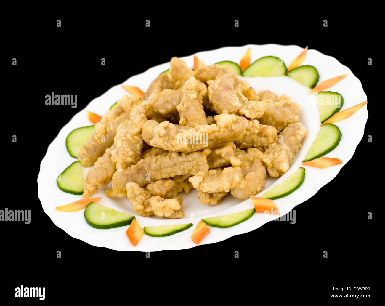 Chinese food. Calamari, clipping path. Stock Photo