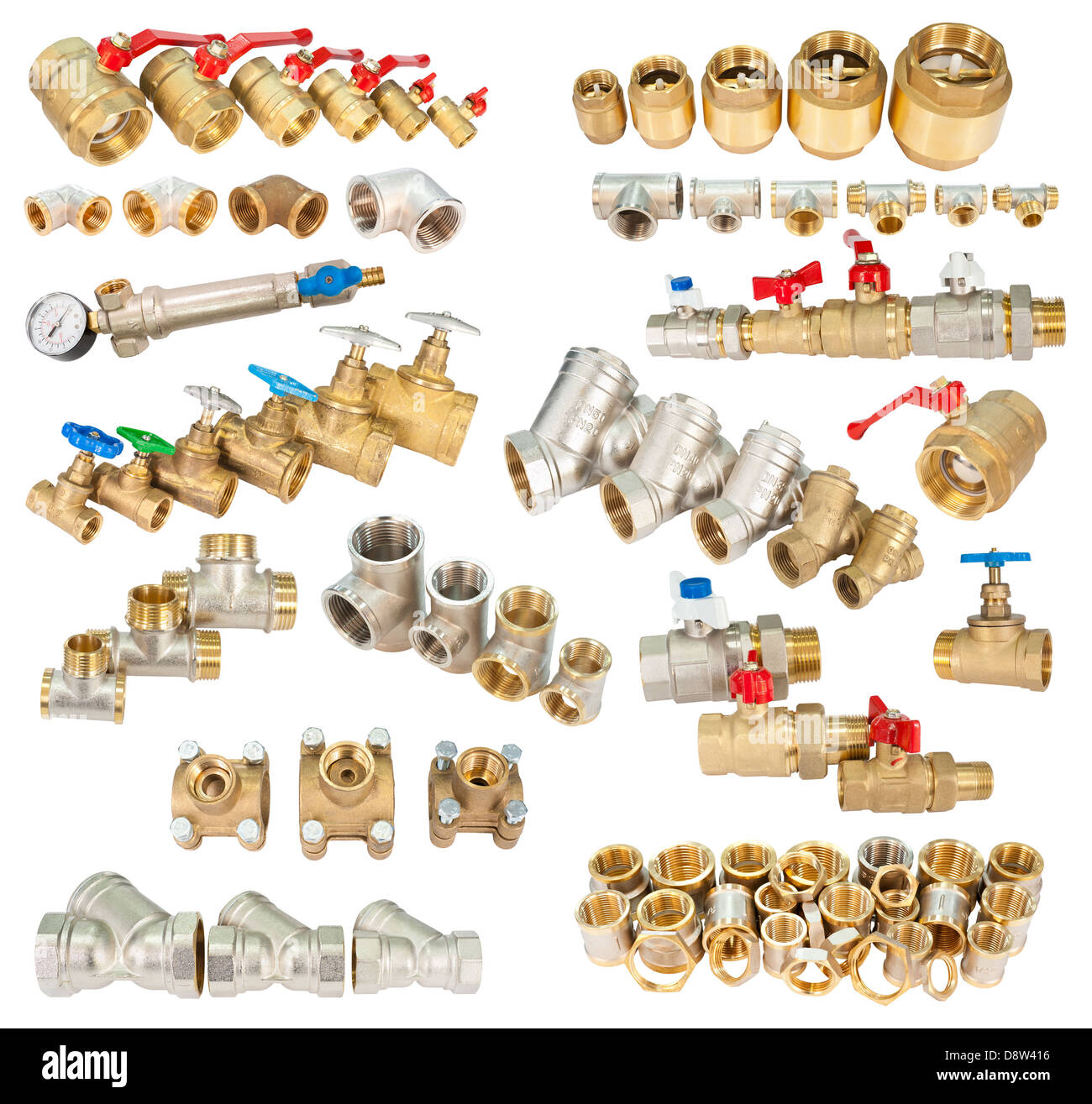 set of brass (copper) fittings Stock Photo