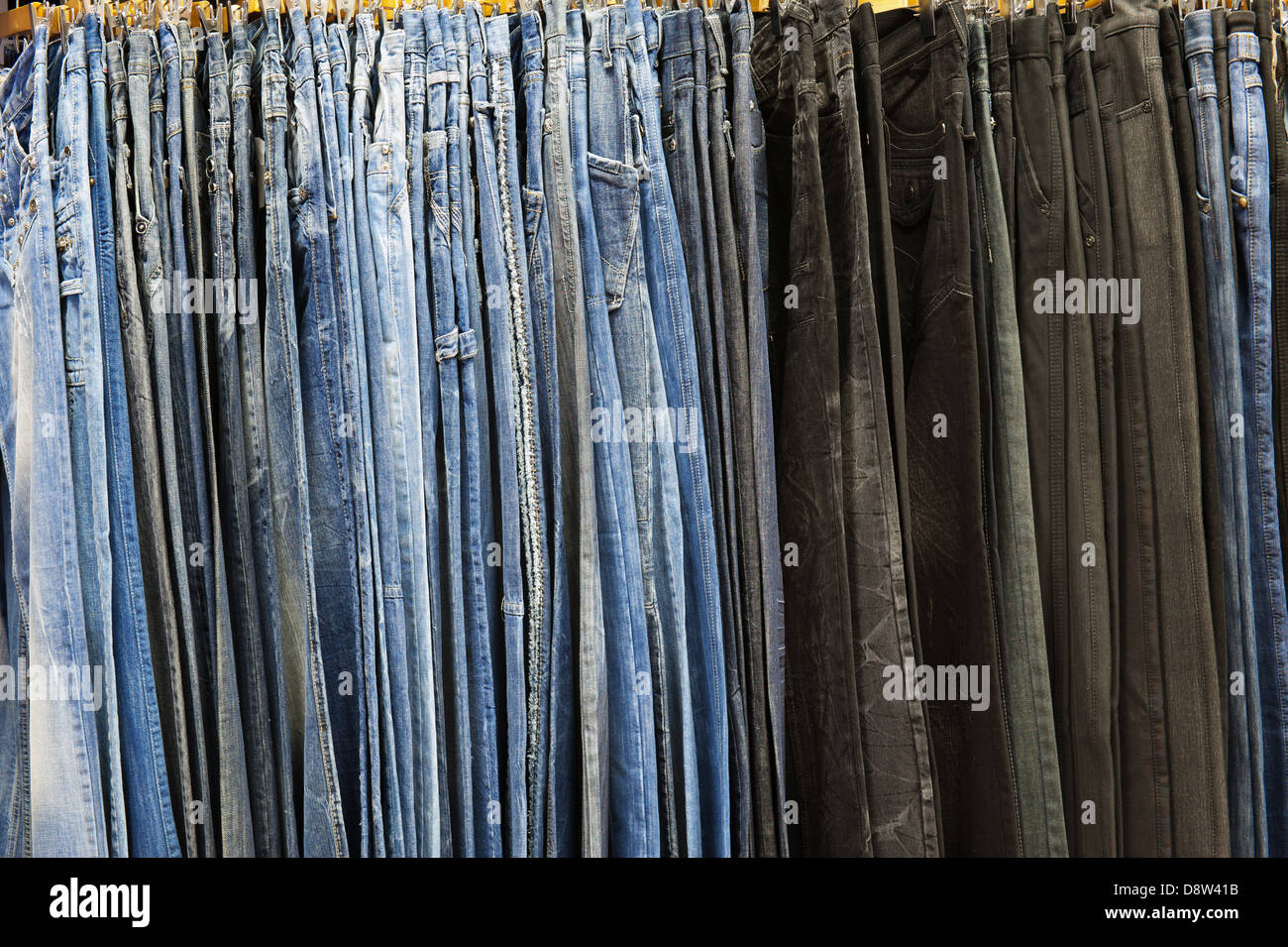 lot of jeans Stock Photo