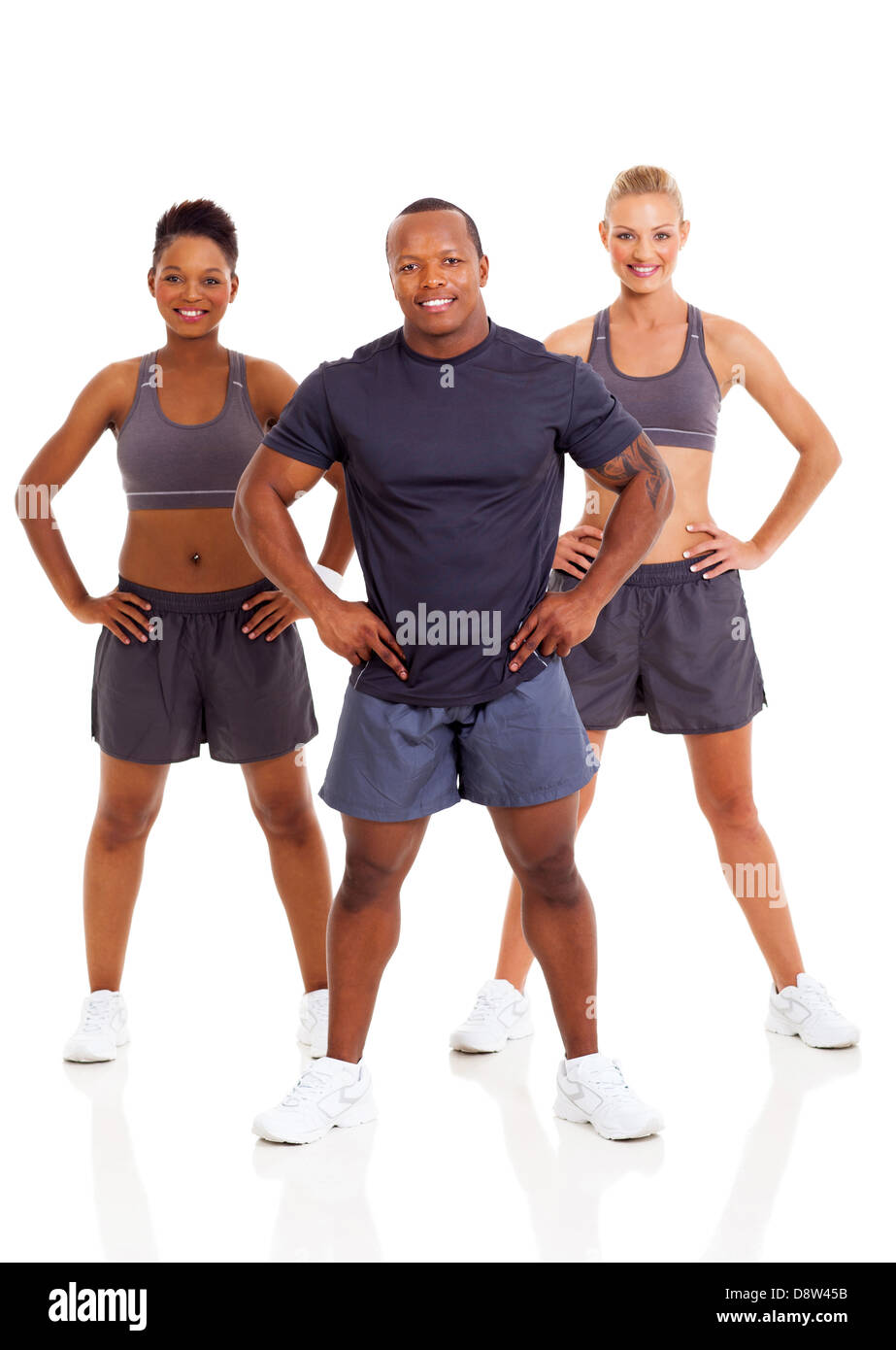 fit young people posing on white background Stock Photo