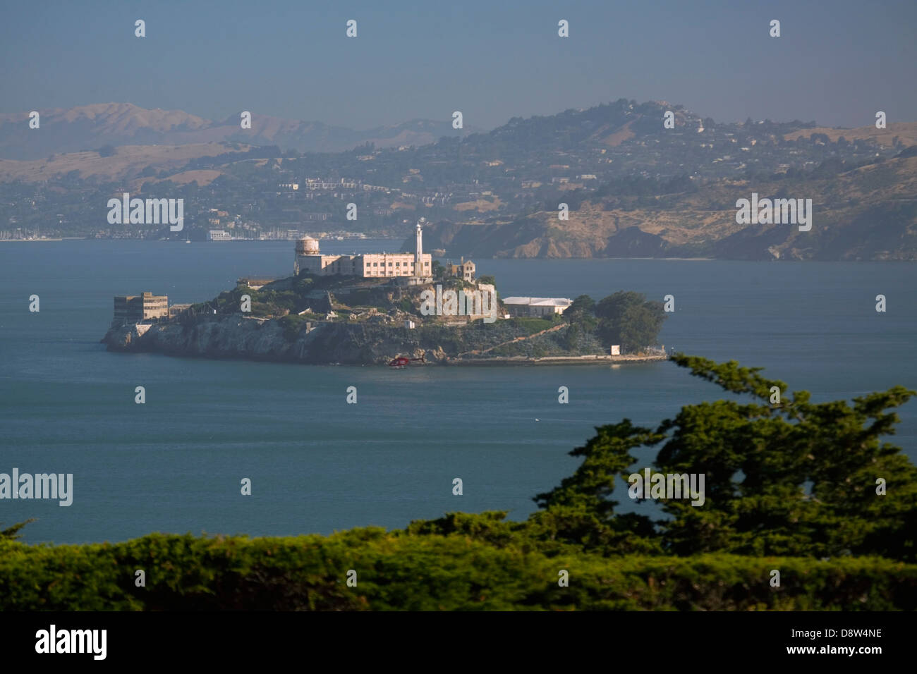Alcatraz from Telegraph Hill, San Francisco, California Stock Photo