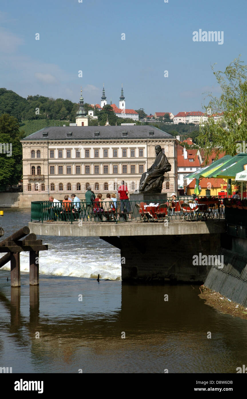 View over Vltava river from Stare Mesto district Czech republic Stock Photo