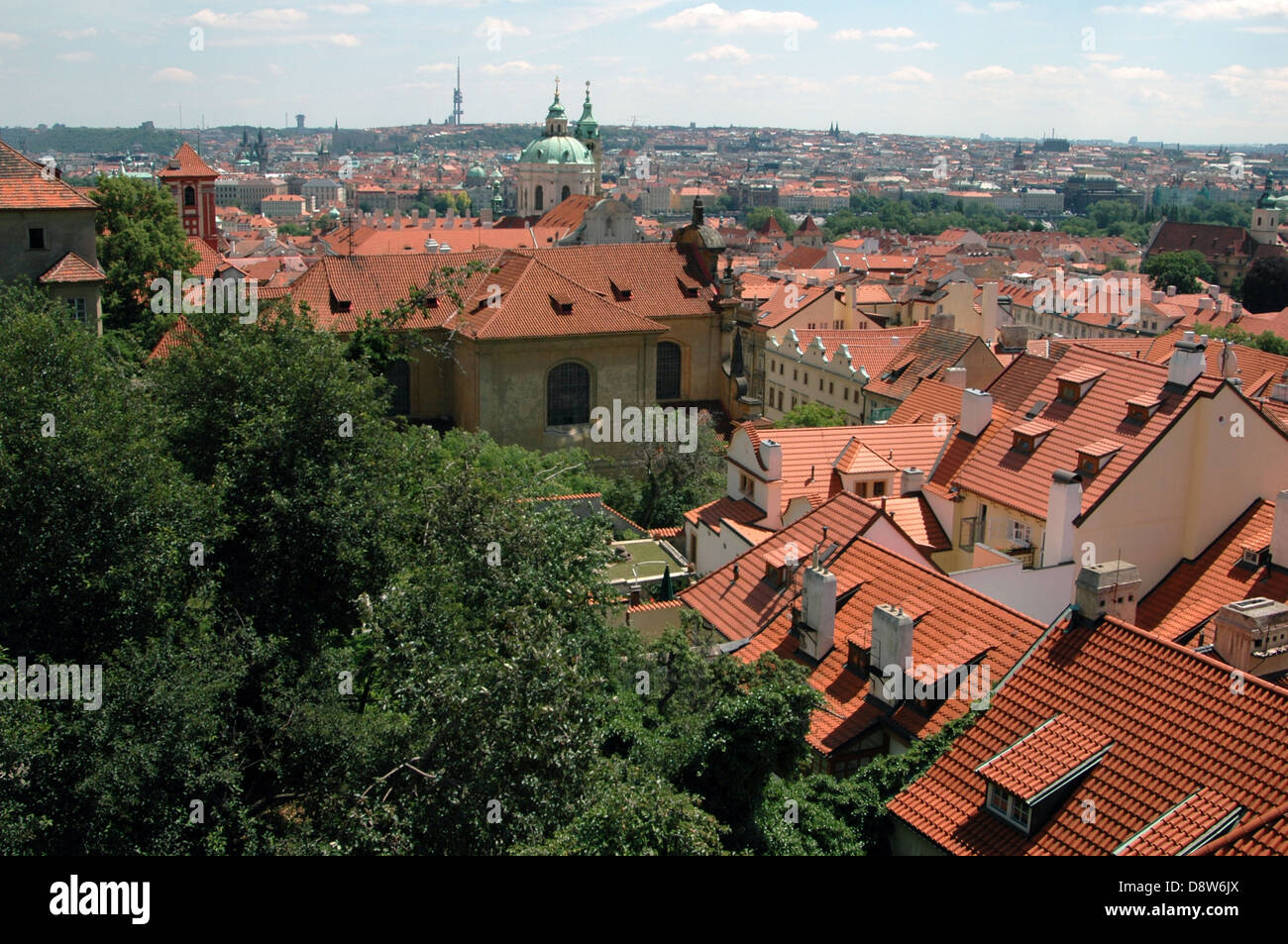 View toward Mala Strana Little Quarter from Prague castle Czech republic Stock Photo