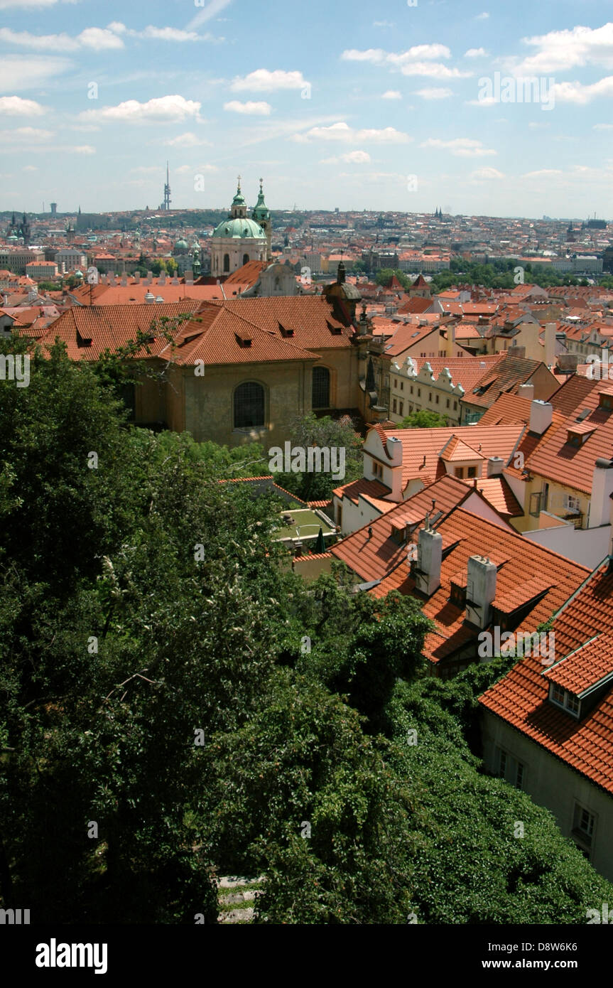 View toward Mala Strana Little Quarter from Prague castle Czech republic Stock Photo