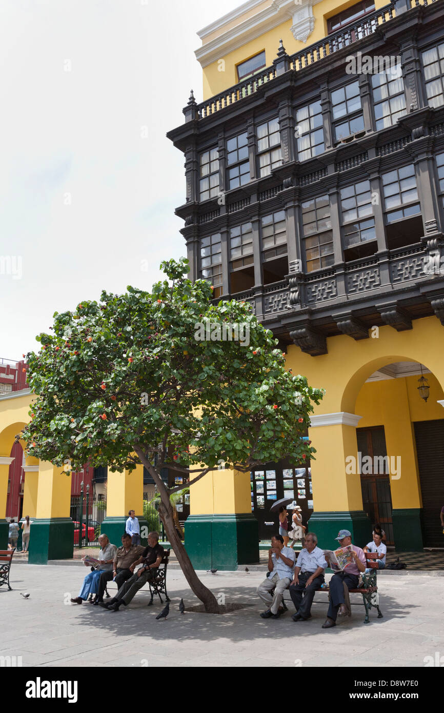 Jr. Callao street near Plaza Mayor, Lima, Peru Stock Photo