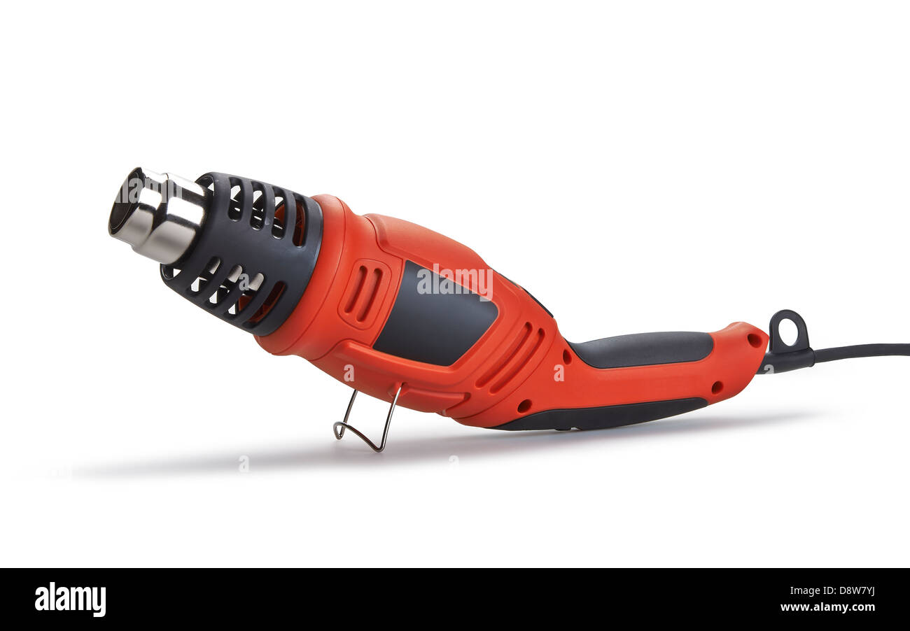 hot air gun. isolated on a white background Stock Photo - Alamy