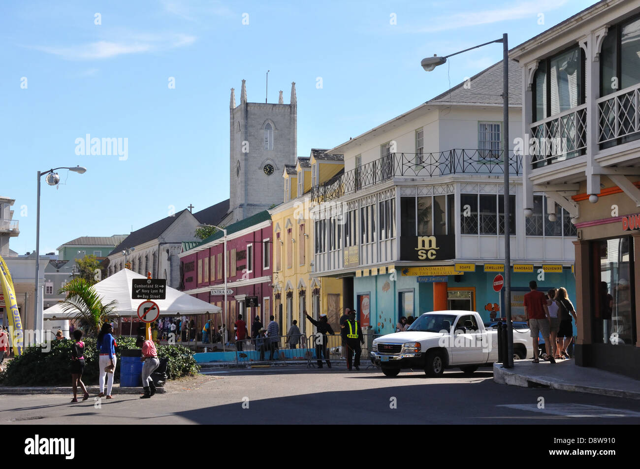 Nassau, Bahamas downtown street Stock Photo Alamy