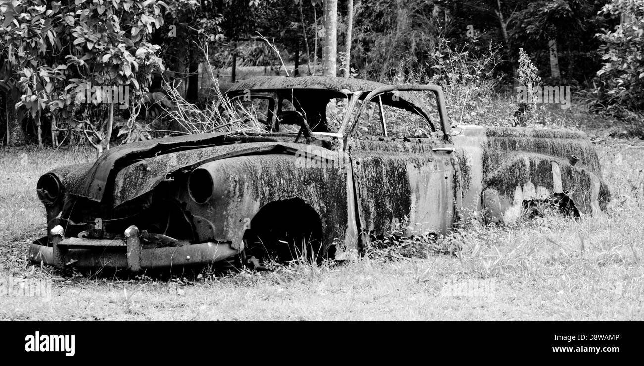 Derelict Old Car Stock Photo