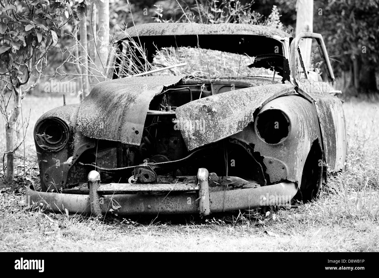 Derelict Old Car Stock Photo