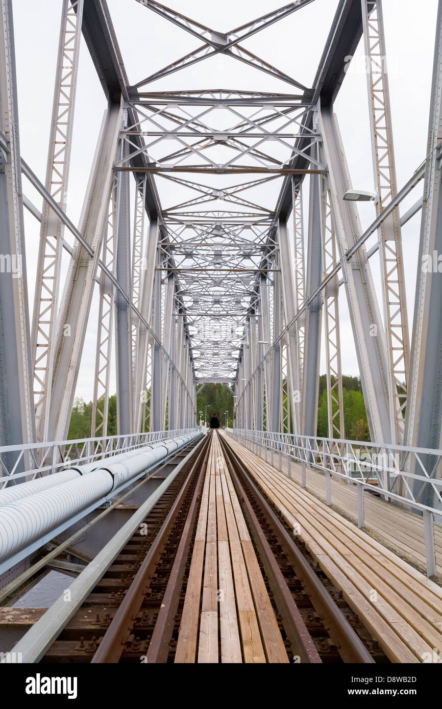 Railway bridge in Savonlinna, Finland Stock Photo